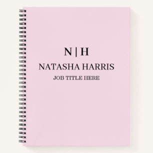 Neutral Monogram Professional Business notebook