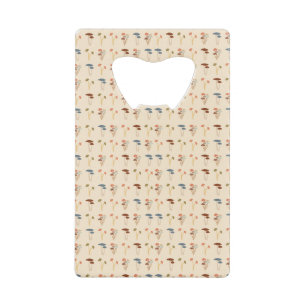 Neutral Mushrooms Pattern Credit Card Bottle Opener