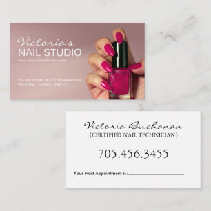 Neutral Nail Tech Appointment Card 