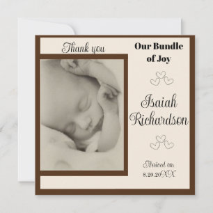 Neutral New Baby Announcement Holiday Message Card