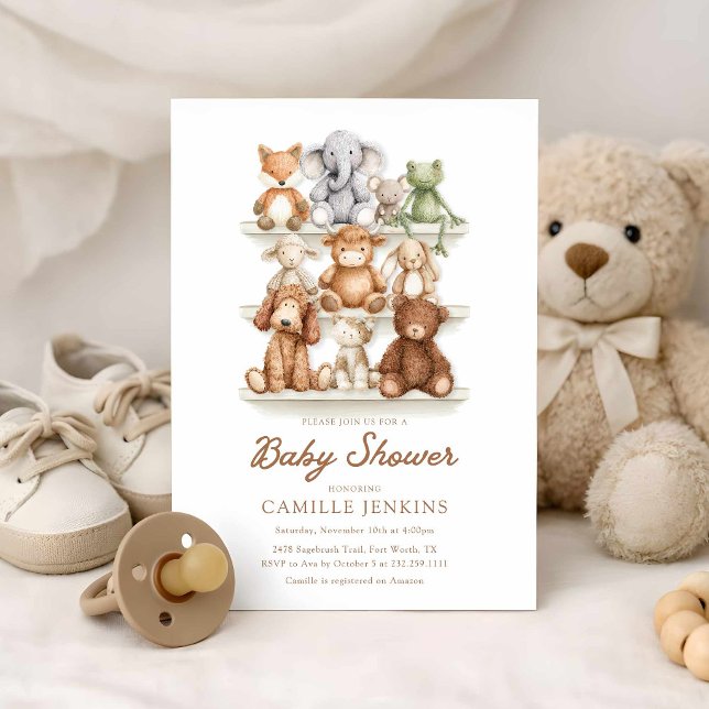 Neutral Nursery Animals Baby Shower Invitation (Gender Neutral Storybook Baby Shower Invitation)