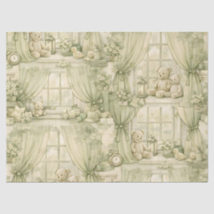 Neutral Nursery Teddy Bear Room Beige Pattern (2) Tissue Paper