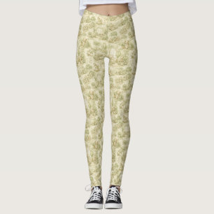 Neutral Nursery Teddy Bear Room Beige Pattern (3) Leggings