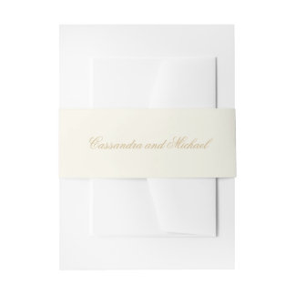 Neutral \ Offwhite Wedding  Invitation Belly Band
