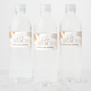 Neutral Pampas Baby Brunch Water Bottle Label