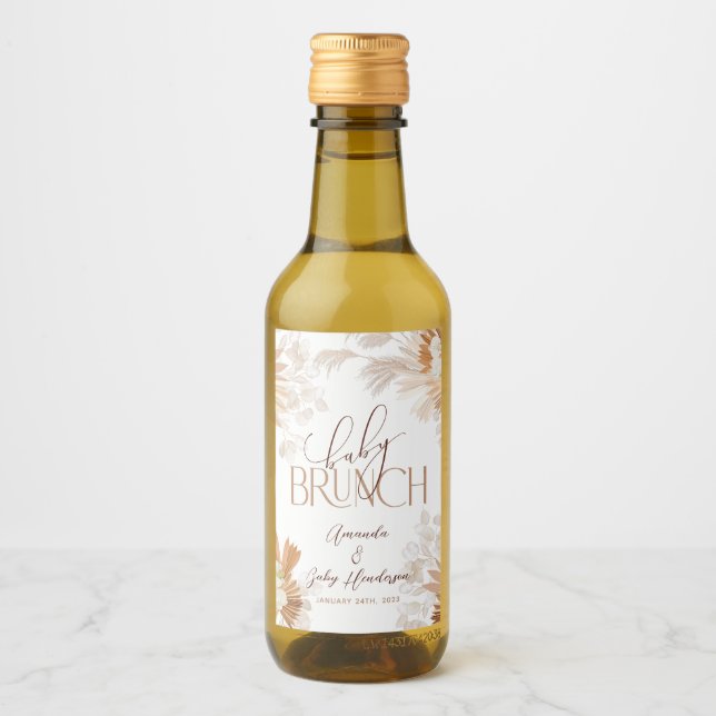 Neutral Pampas Baby Brunch Wine Label (Front)