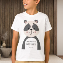 Neutral Panda Baby Shower Kids Outfit