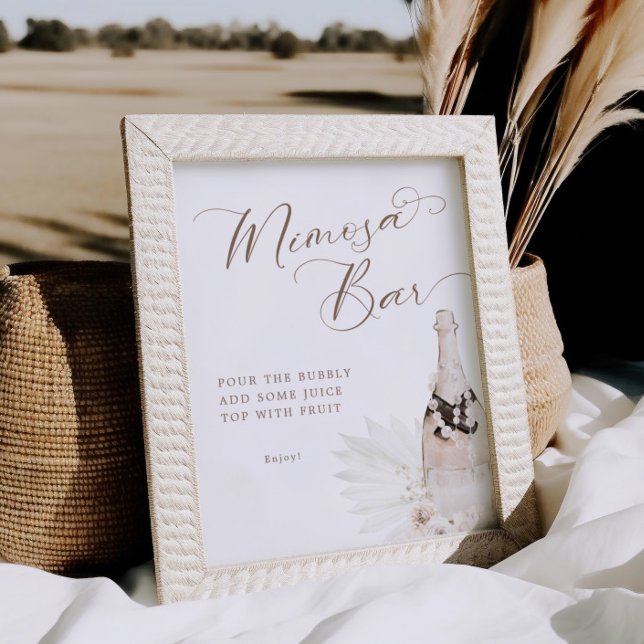 Neutral Pearls and Prosecco Mimosa Bar Sign (Creator Uploaded)