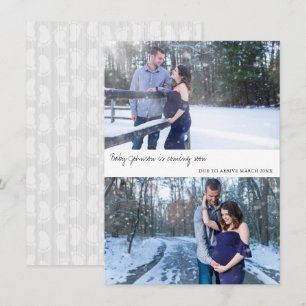 Neutral Photo Pregnancy Announcement Card