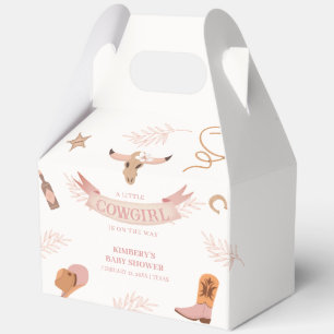 Neutral Pink Boho Wild West Cowgirl Baby Shower Favor Box