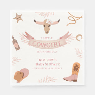Neutral Pink Boho Wild West Cowgirl Baby Shower Napkin