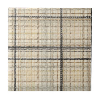 Neutral Plaid Dashed Line Tartan Tile