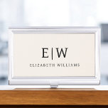Neutral Professional Simple Monogram Minimalist Business Card Holder<br><div class="desc">Introducing our Elegant Professional Simple Monogram Minimalist Collection: Elevate your style with timeless sophistication and understated elegance. Crafted with meticulous attention to detail, this collection features minimalist designs adorned with your personalized monogram. Each piece exudes professionalism and refinement, perfect for making a lasting impression in any setting. From sleek stationery...</div>