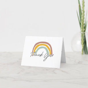 Neutral Rainbow Baby Shower Thank You Card