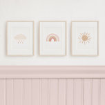 Neutral Rainbow Cloud Sun Girl Nursery Decor<br><div class="desc">Brighten up your little one's space these matching cloud,  rainbow,  and sun nursery prints.</div>