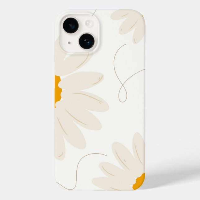 Neutral Retro Daisy Floral Case-Mate iPhone Case (Back)