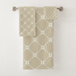 “Neutral Rhomb Shape” Bath Towel Set