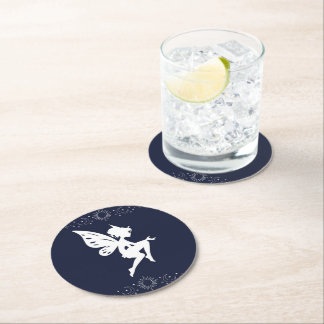 Neutral round fairy glasses port paper coaster