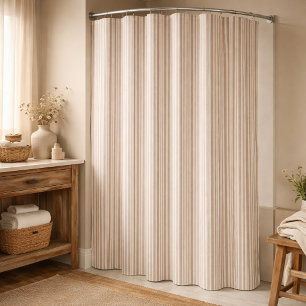 Neutral Rustic Farmhouse Striped Beige & Taupe
