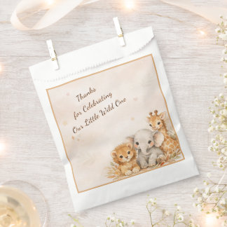 Neutral Safari Little Wild One Baby Shower Party Favour Bag