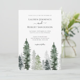 Neutral Sage Green Rustic Wedding Invitation