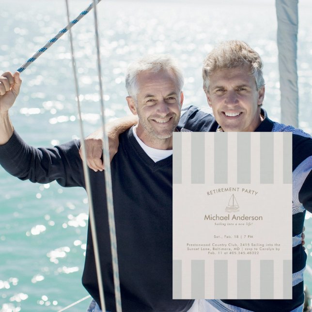Neutral Sailboat Retirement Party  Invitation (Creator Uploaded)