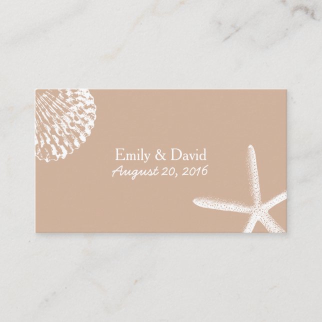 Neutral Seashells Beach Wedding Website Insert (Front)