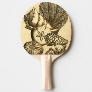Neutral Shells and Coral Collection Ping Pong Paddle