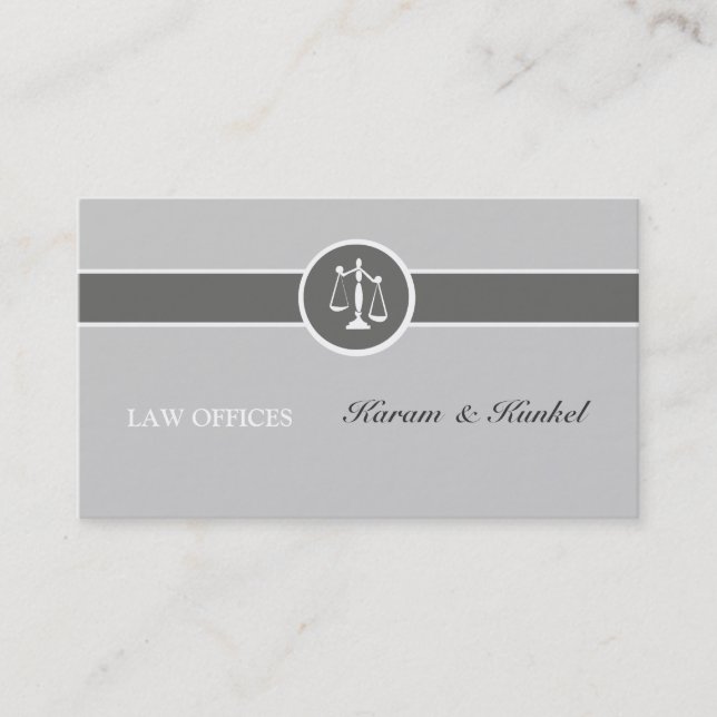 Neutral Simple Colour Plain Justice-Scales Business Card (Front)