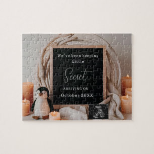 Neutral Simple pregnancy announcement keepsake  Jigsaw Puzzle