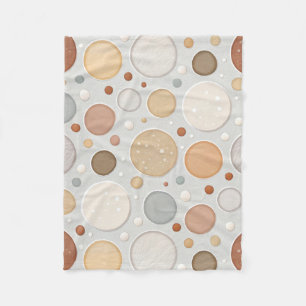 Neutral Spots/circles Fleece Blanket