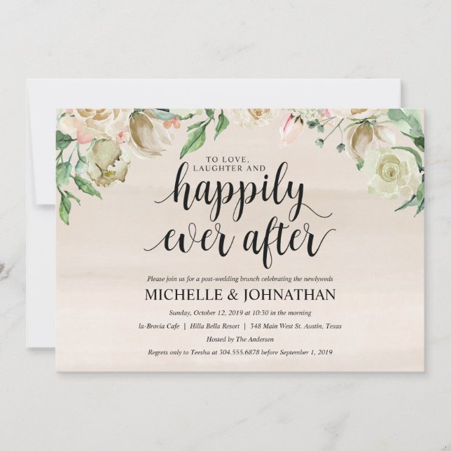 Neutral Spring Post Wedding Brunch Invitation Card (Front)