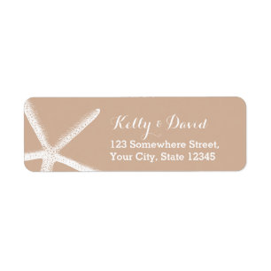 Neutral Starfish Beach Wedding Adresse de retour