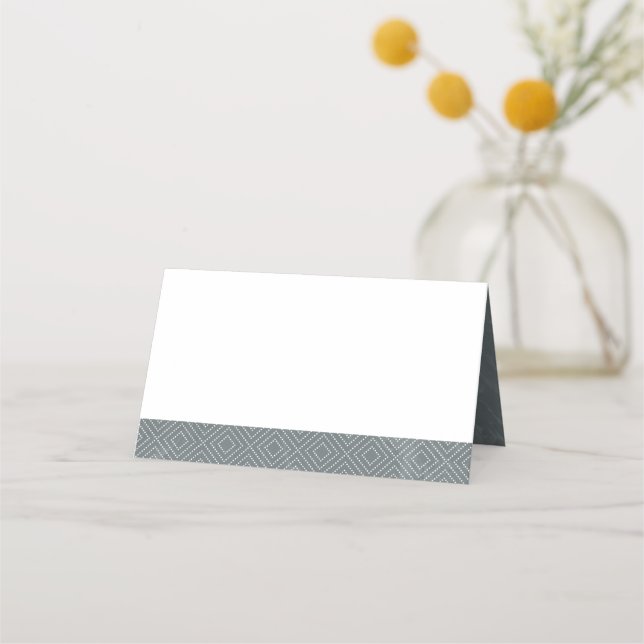 Neutral Stone Slate Marble Tent Place Card (Front)