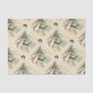 NEUTRAL STORK BABY SHOWER WHITE GEMSTONES TISSUE PAPER