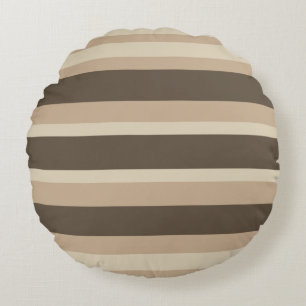 Neutral striped round pillow