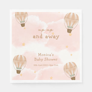 Neutral Sweet Cloud Hot Air Balloon Baby Shower Napkin