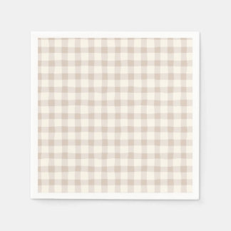 Neutral Tan Gingham Napkin