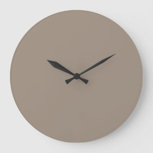 Neutral Taupe Brown Solid Colour Brave Ground Large Clock