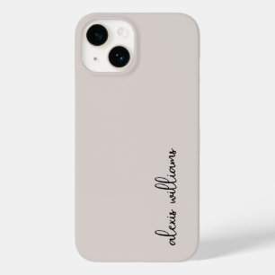 Neutral Taupe Minimalist Script Signature Monogram Case-Mate iPhone 14 Case