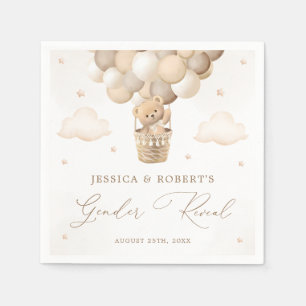 Neutral Teddy Bear Gender Reveal Napkin