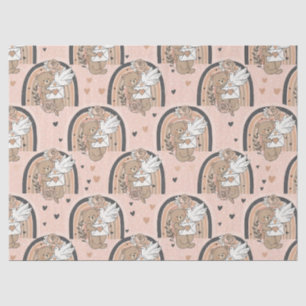 Neutral Teddy Bear Rainbow in Brown and Taupe Tissue Paper