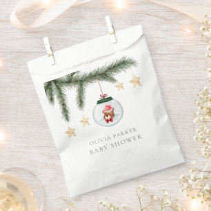 Neutral Teddy Bear Winter Baby Shower Welcome Sign Favour Bag