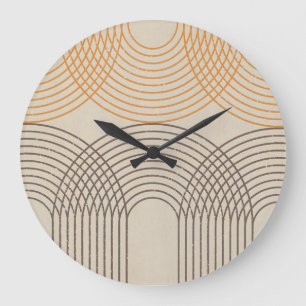 Neutral Textured Lines Wall Clocks