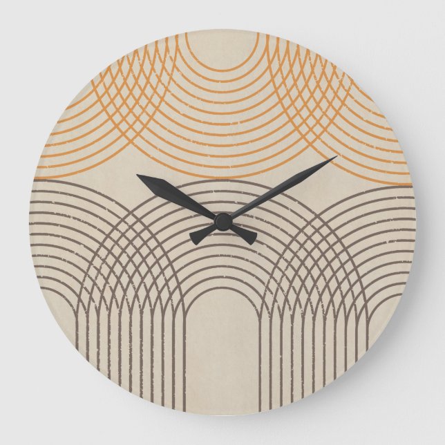 Neutral Textured Lines Wall Clocks (Front)