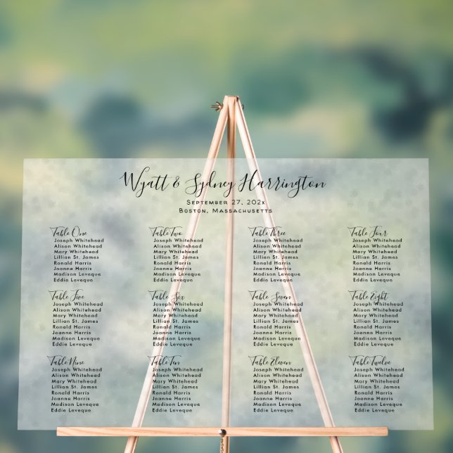 Neutral Theme Opaque Wedding Seating Chart (Neutral)