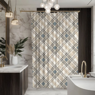 Neutral Toned Curtain Modern Geometric Statement