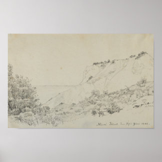 Neutral Toned Landscape Art Print Drawing