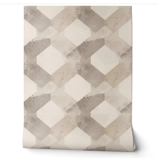 Neutral Toned Modern Geometric  Wallpaper (Unrolling)