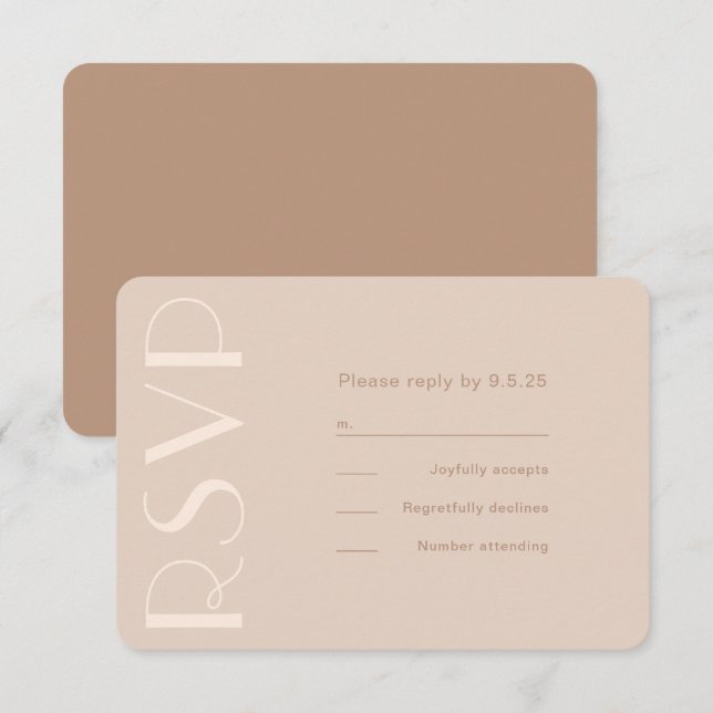 Neutral Type Wedding RSVP Card (Front/Back)